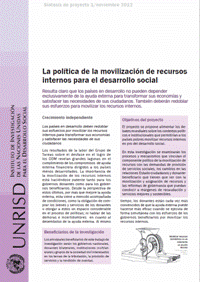 La política de la movilización de recursos internos para el desarrollo social (Síntesis de proyecto de UNRISD)